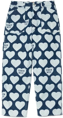 HUMAN MADE SS23 Heart Pattern Relaxed Fit Denim Jeans Unisex Blue. HM25PT013 Buy HUMAN MADE SS23 Heart Pattern Relaxed Fit Denim Jeans Unisex Blue. HM25PT013