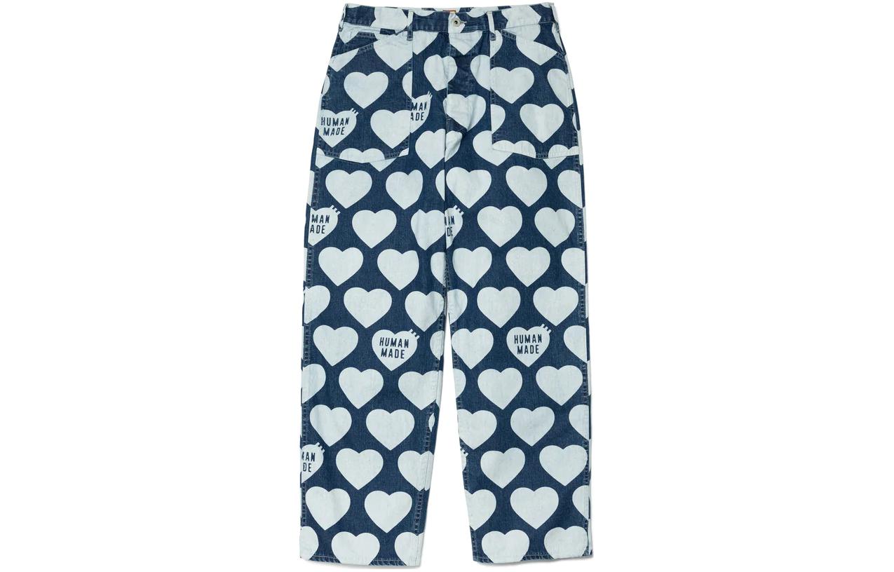Order HUMAN MADE SS23 Heart Pattern Relaxed Fit Denim Jeans Unisex Blue. HM25PT013