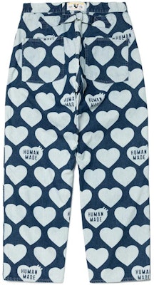 HUMAN MADE SS23 Heart Pattern Relaxed Fit Denim Jeans Unisex Blue. HM25PT013 Lookbook HUMAN MADE SS23 Heart Pattern Relaxed Fit Denim Jeans Unisex Blue. HM25PT013
