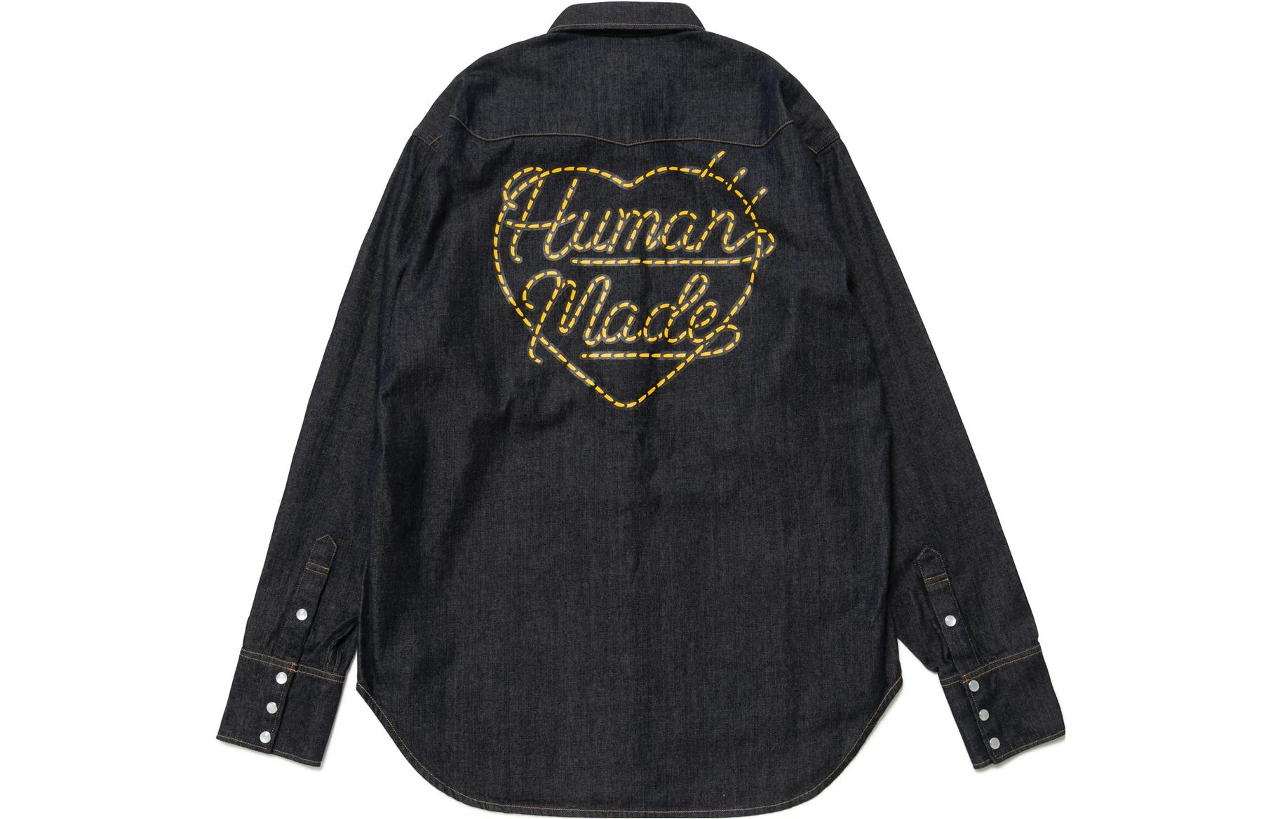 Lookbook HUMAN MADE SS23 Indigo Denim Western Shirt Unisex Embroidered Long Sleeve. HM25SH009