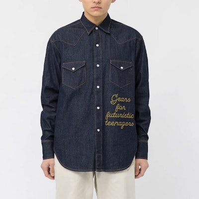 HUMAN MADE SS23 Indigo Denim Western Shirt Unisex Embroidered Long Sleeve. HM25SH009 Shop HUMAN MADE SS23 Indigo Denim Western Shirt Unisex Embroidered Long Sleeve. HM25SH009