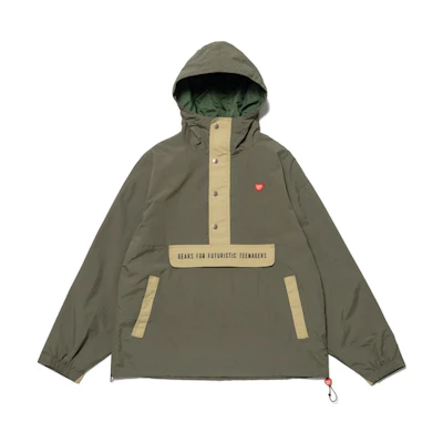 Human Made SS23 Logo Print Half-Zip Hooded Jacket Unisex HM25JK012