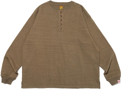휴먼메이드 SS23 밀리터리 스타일 헨리넥 긴팔 티셔츠 유니섹스 HM26CS013 Order 휴먼메이드 SS23 밀리터리 스타일 헨리넥 긴팔 티셔츠 유니섹스 HM26CS013