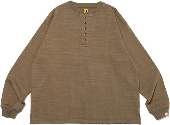 HUMAN MADE SS23 Military Style Button Henley Long Sleeve Tee Unisex HM26CS013 Order HUMAN MADE SS23 Military Style Button Henley Long Sleeve Tee Unisex HM26CS013