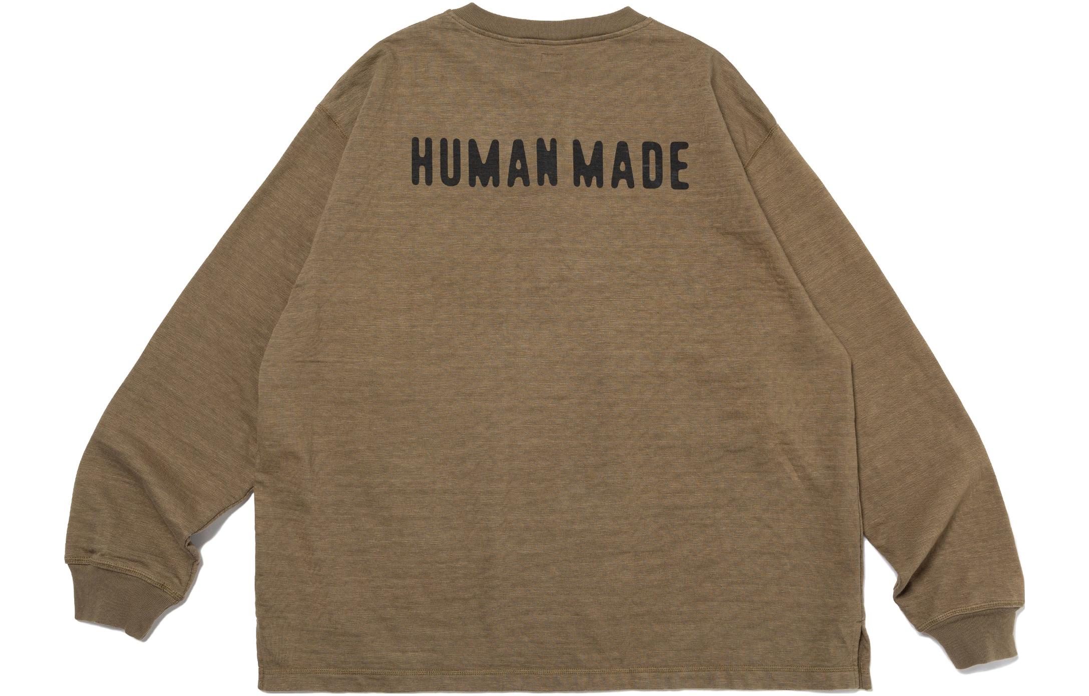 Lookbook 휴먼메이드 SS23 밀리터리 스타일 헨리넥 긴팔 티셔츠 유니섹스 HM26CS013