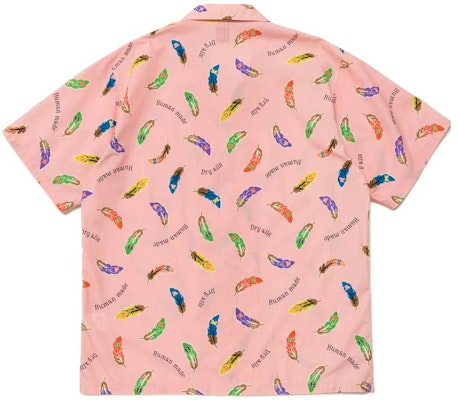 HUMAN MADE SS23 Multicolor Feather Print Short Sleeve Shirt Unisex. HM25SH015 1