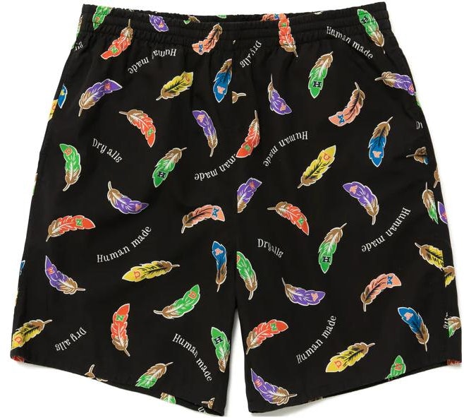 human-made-ss-23-multicolor-feather-print-shorts-unisex-hm-25-pt-022