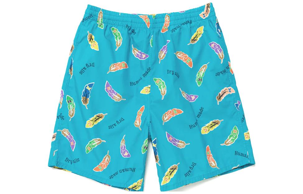 Shop HUMAN MADE SS23 Multicolor Feather Print Shorts Unisex HM25PT022