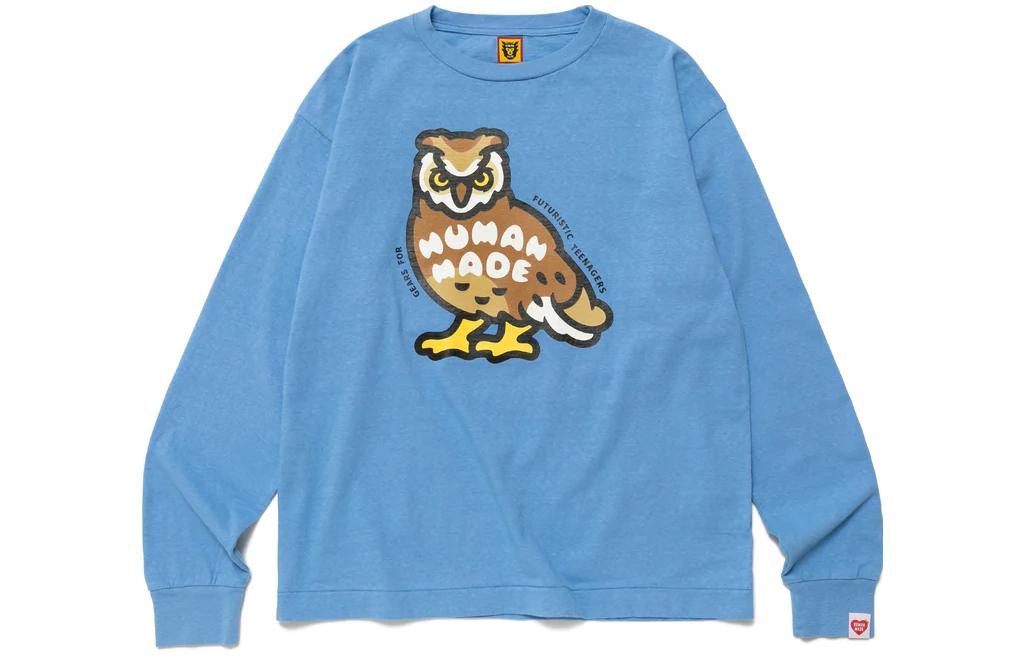 Details for HUMAN MADE SS23 Camiseta Manga Larga Unisex Estampado Búho. HM25CS028