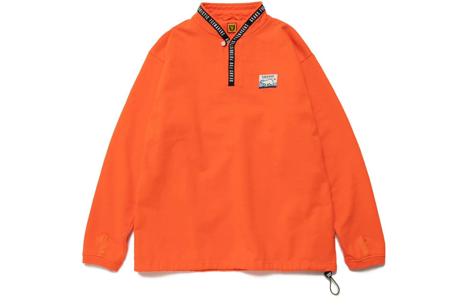 Human Made SS23 Patch Logo High Neck Sweatshirt Orange () HM25CS015