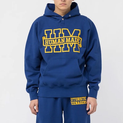 HUMAN MADE SS23 Pullover Sweatshirt Unisex dengan Kerah Kancing dan Logo. HM25CS007 2