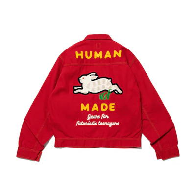 Human Made SS23 Rabbit Logo Printed Collar Jacket Red () HM25JK030