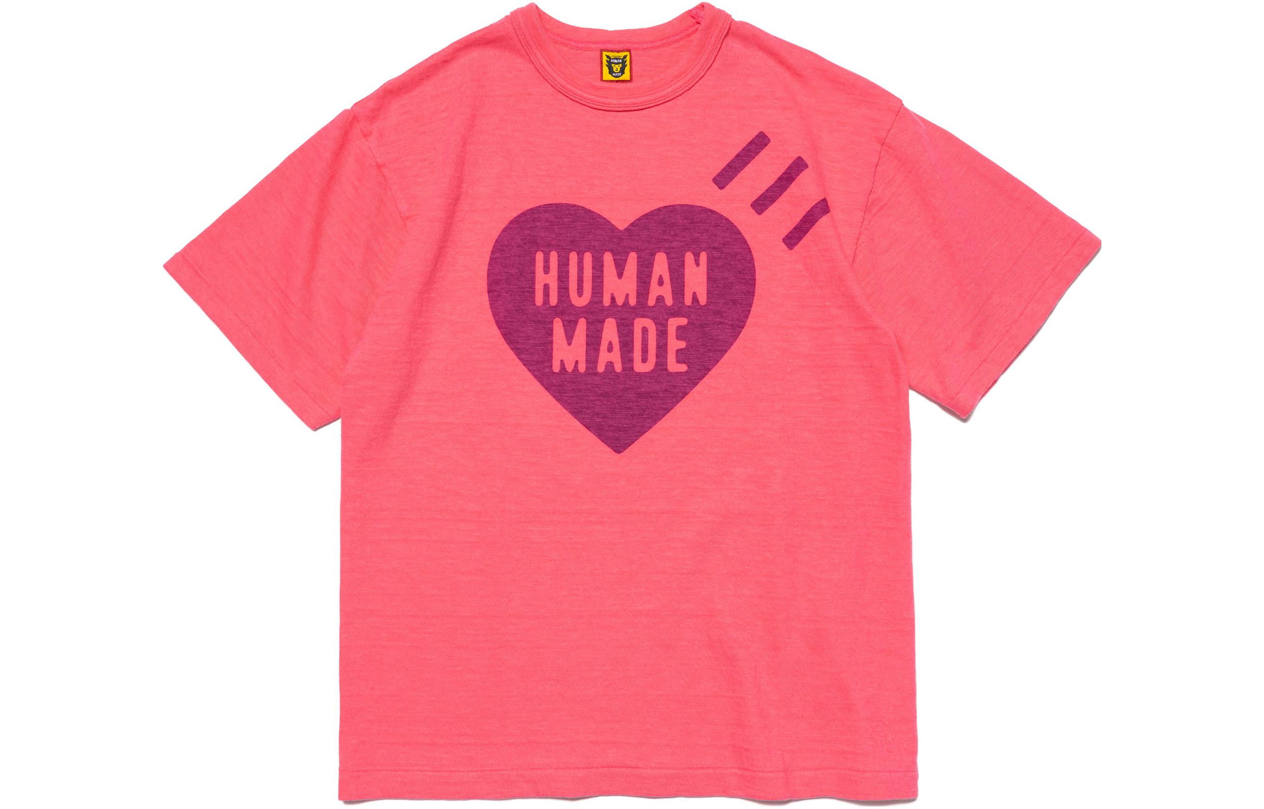 HUMAN MADE SS23 Solid Heart Logo Crewneck T-Shirt Unisex. HM25CS037