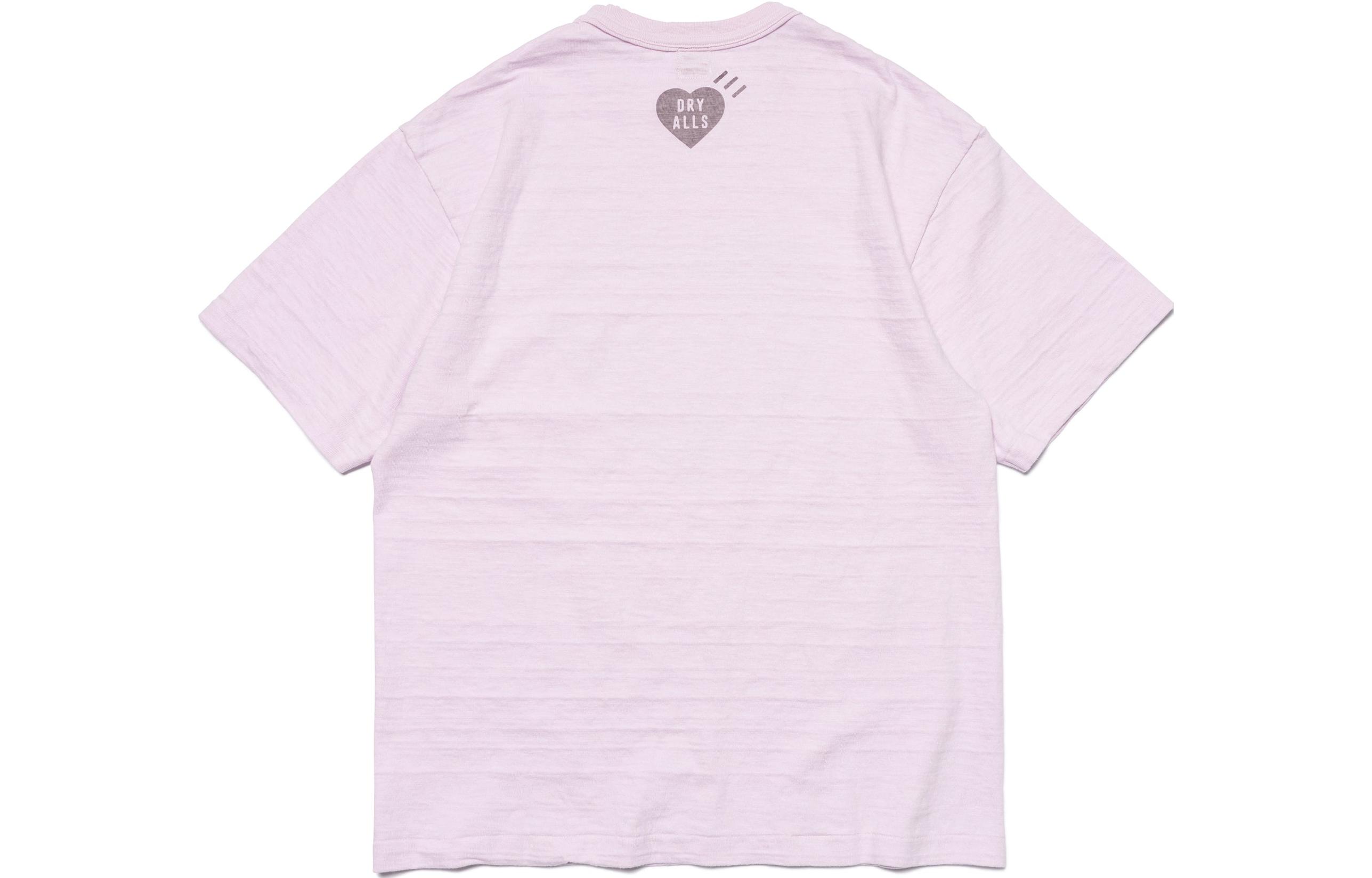 Lookbook 휴먼메이드 SS23 솔리드 하트 로고 크루넥 티셔츠 유니섹스. HM25CS037