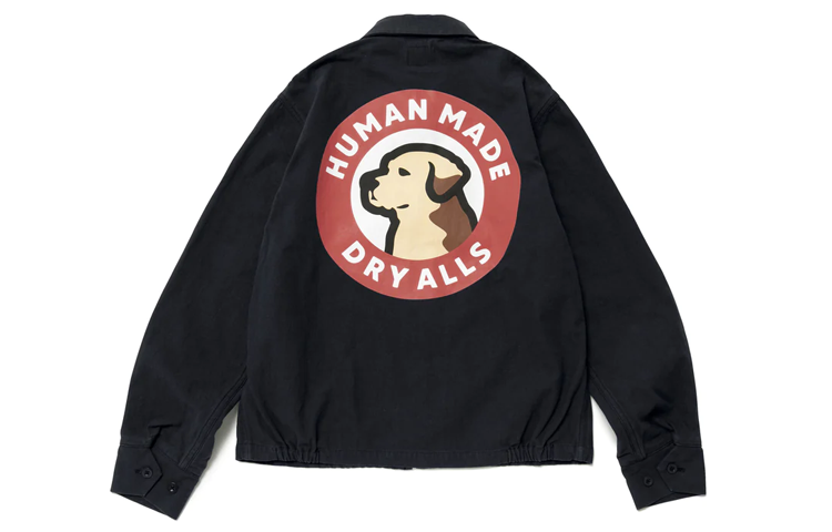 HUMAN MADE SS23 Unisex Jacket with Chest Badge & Back Hound Print Design HM25JK019
