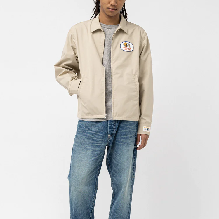 Cheap HUMAN MADE SS23 Jaket Unisex dengan Chest Badge & Desain Back Hound Print HM25JK019