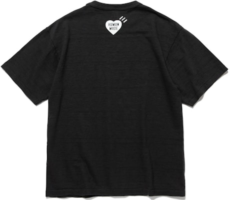 HUMAN MADE SS23 Washed Crewneck T-Shirt with Heart Logo Print Unisex. HM25TE009 Lookbook HUMAN MADE SS23 Washed Crewneck T-Shirt with Heart Logo Print Unisex. HM25TE009
