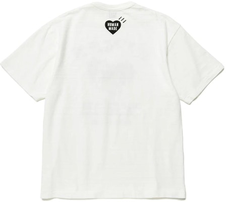 HUMAN MADE SS23 Washed Crewneck T-Shirt with Heart Logo Print Unisex. HM25TE009 Details for HUMAN MADE SS23 Washed Crewneck T-Shirt with Heart Logo Print Unisex. HM25TE009