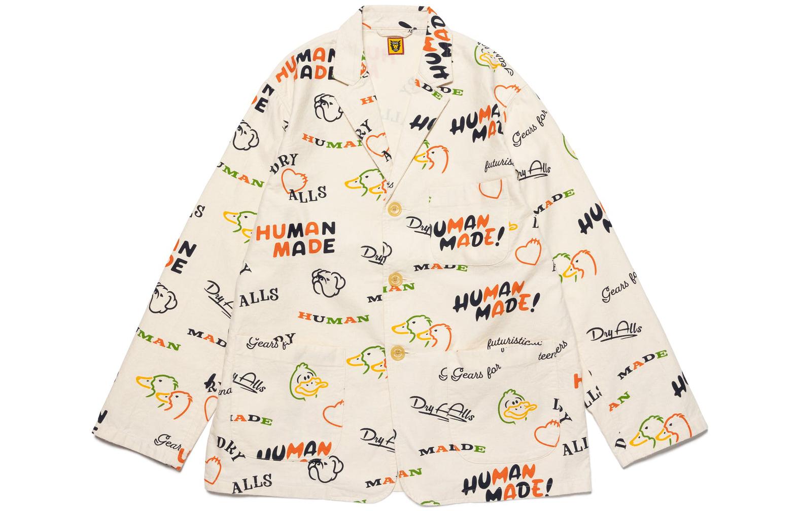 Order HUMAN MADE SS23白色卡通鴨動物印花男士長袖外套 HM25JK009