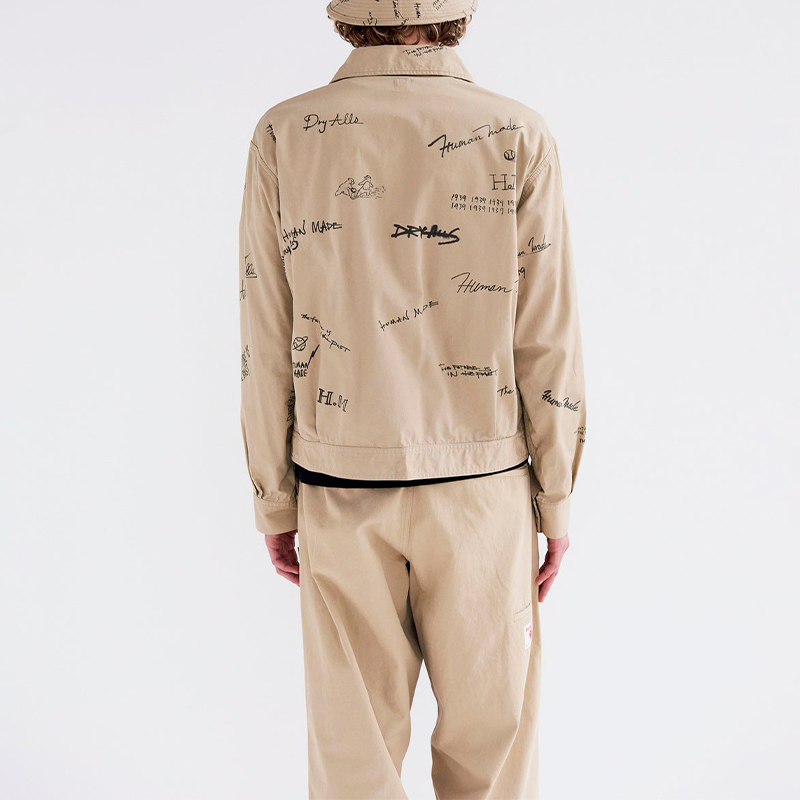 Purchase HUMAN MADE SS24 Jaket Pendek Cetakan Huruf Unisex HM27JK010