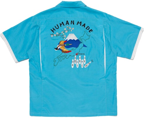 휴먼 메이드 SS24 블루 자수 볼링 반팔 셔츠 유니섹스. HM27SH027 Buy 휴먼 메이드 SS24 블루 자수 볼링 반팔 셔츠 유니섹스. HM27SH027