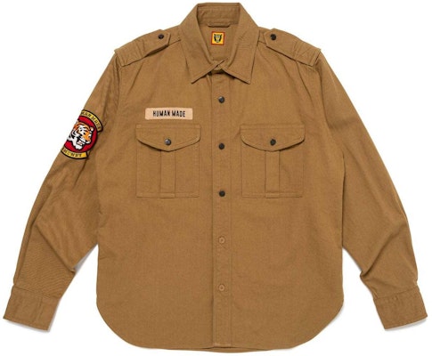 HUMAN MADE SS24 Camisa Scout Vintage Insignias Manga Larga Unisex. HM27SH001 Order HUMAN MADE SS24 Camisa Scout Vintage Insignias Manga Larga Unisex. HM27SH001