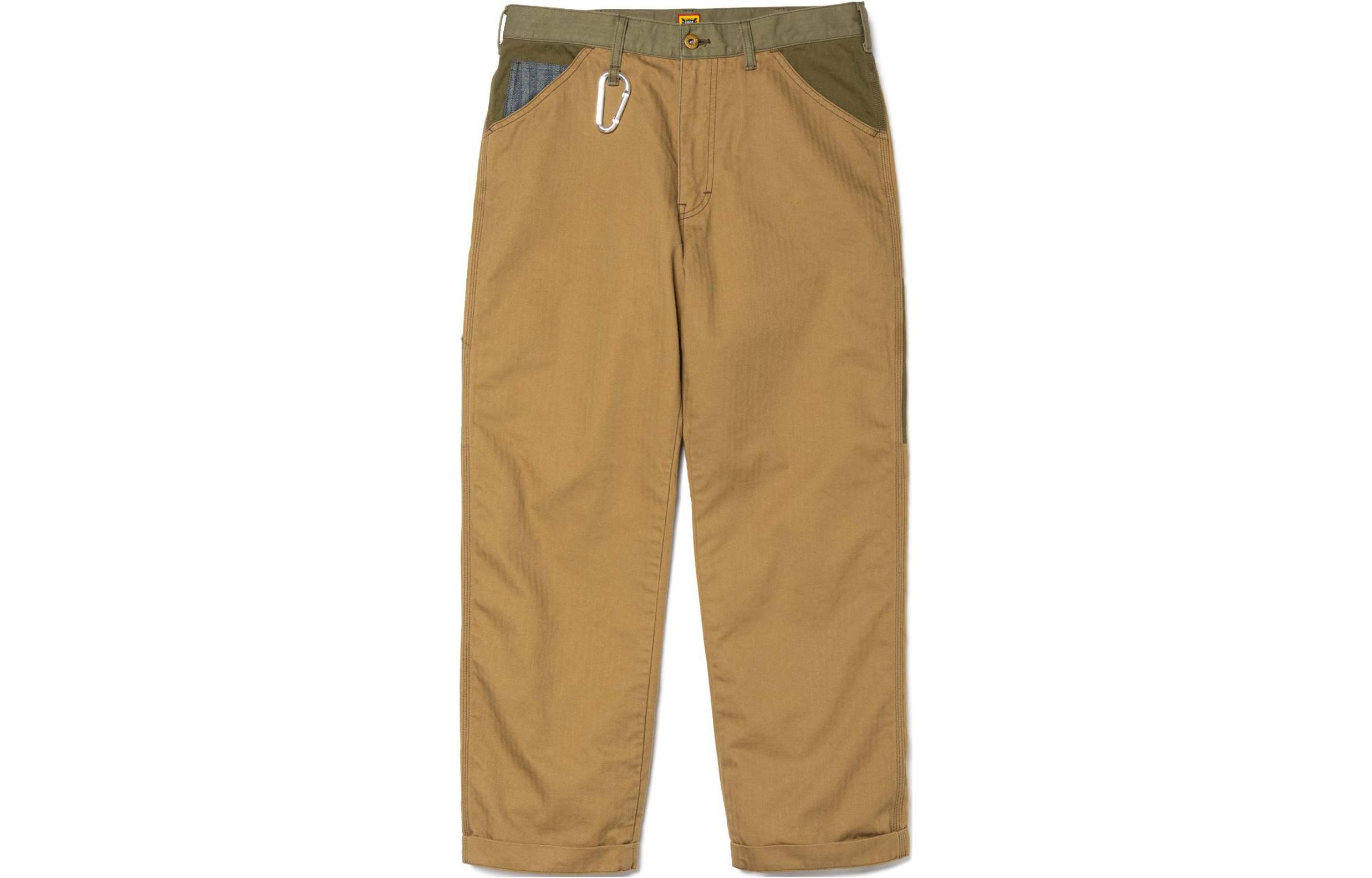 HUMAN MADE SS24 Crazy Painter Pants Unisex Beige Casual Zip Pocket Trousers. HM27PT007