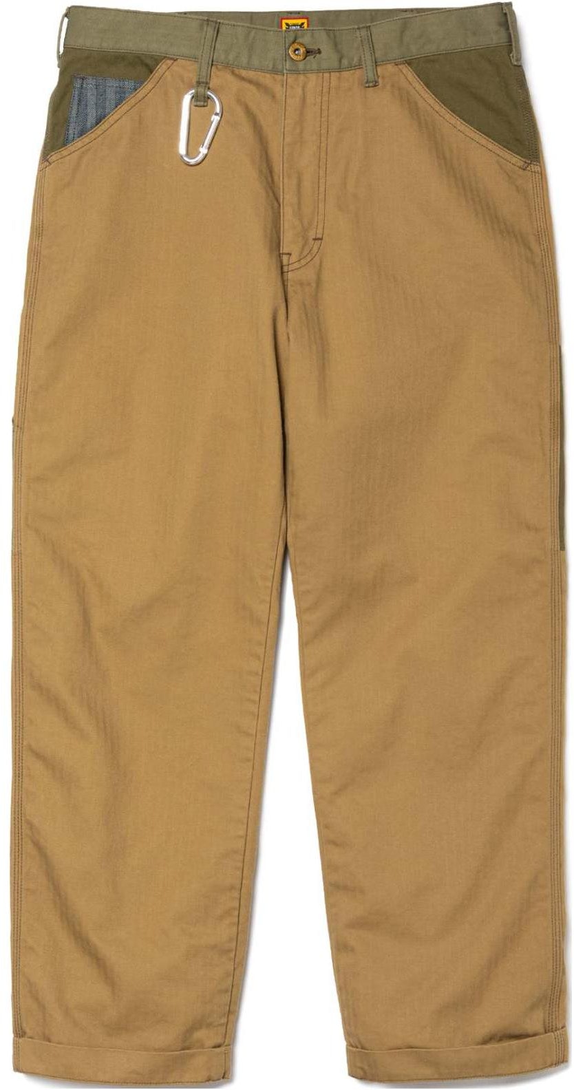 human-made-ss-24-crazy-painter-pants-unisex-beige-casual-zip-pocket-trousers-hm-27-pt-007