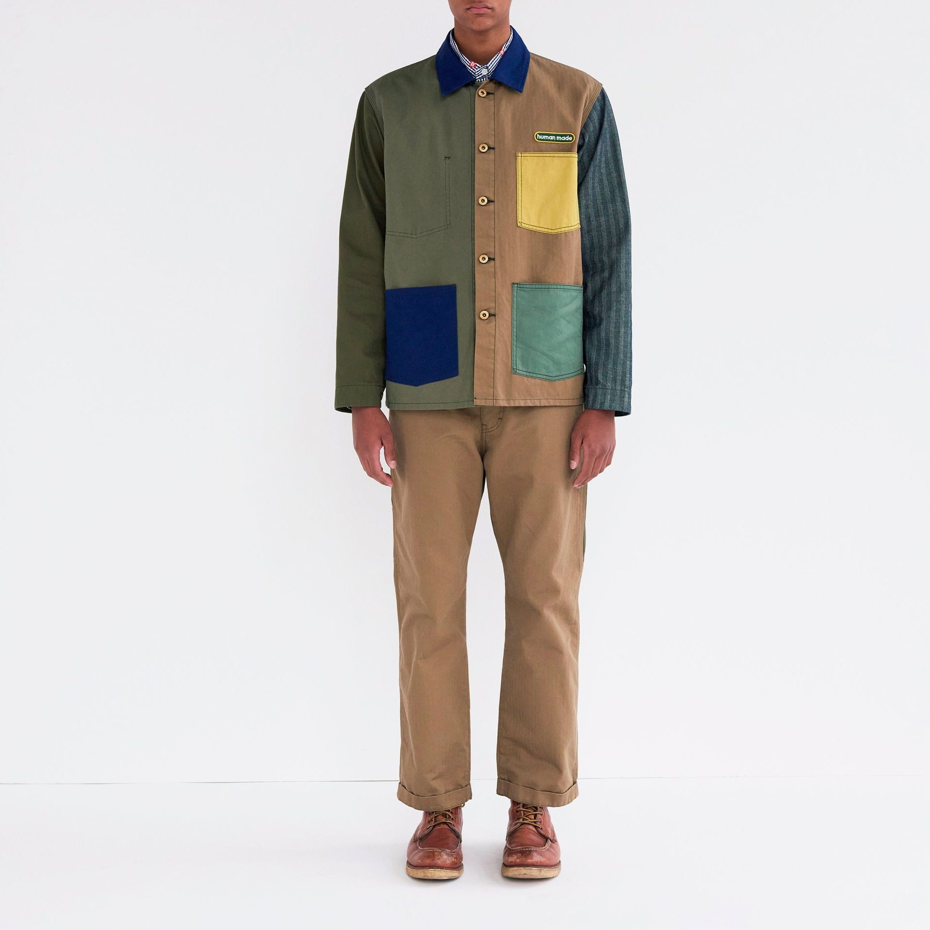 Shop HUMAN MADE SS24 Crazy Painter Pants Unisex Beige Casual Zip Pocket Trousers. HM27PT007