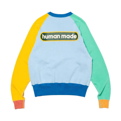 HUMAN MADE SS24 Crazy Tsuriami Sweatshirt Blue Unisex Crewneck Pullover. HM27CS027