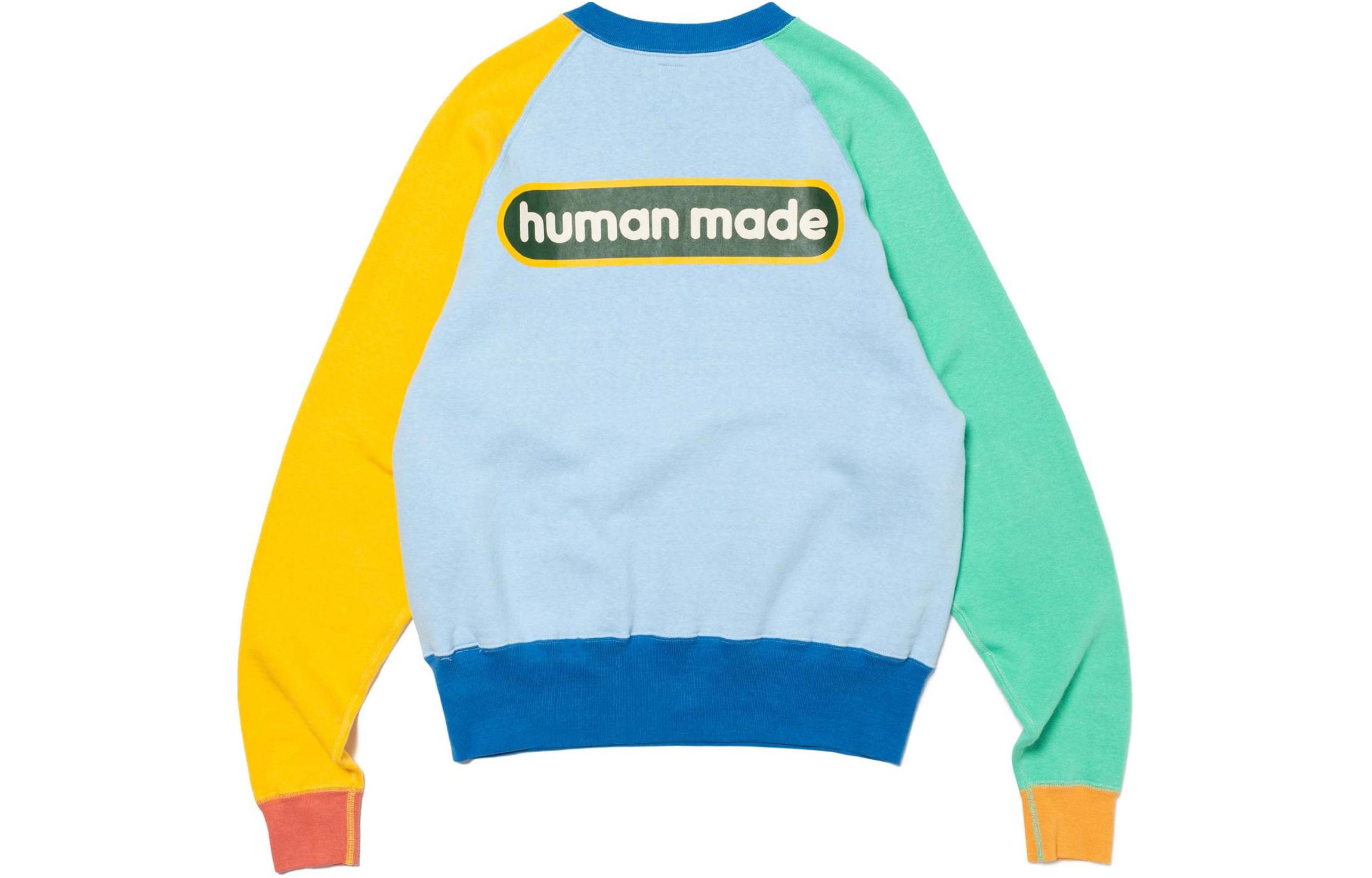 Order HUMAN MADE SS24 Crazy Tsuriami Sweatshirt Biru Unisex Crewneck Pullover. HM27CS027