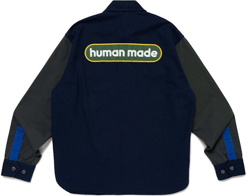 HUMAN MADE SS24 Crazy Work Shirt Colorblock Long Sleeve Unisex Button-Up. HM27SH009 Sizing HUMAN MADE SS24 Crazy Work Shirt Colorblock Long Sleeve Unisex Button-Up. HM27SH009