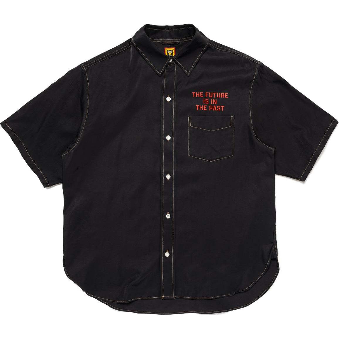 HUMAN MADE SS24 Dragon Embroidery Button-Up Short Sleeve Shirt Unisex Black HM27SH016