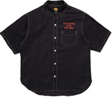 HUMAN MADE SS24 Dragon Embroidery Button-Up Short Sleeve Shirt Unisex Black HM27SH016 HUMAN MADE SS24 Dragon Embroidery Button-Up Short Sleeve Shirt Unisex Black HM27SH016