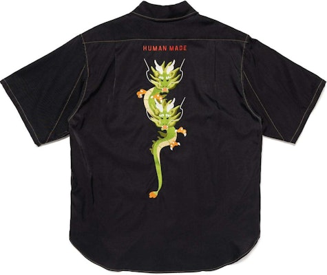 휴먼메이드 SS24 드래곤 자수 반팔 셔츠 유니섹스 블랙 HM27SH016 Lookbook 휴먼메이드 SS24 드래곤 자수 반팔 셔츠 유니섹스 블랙 HM27SH016