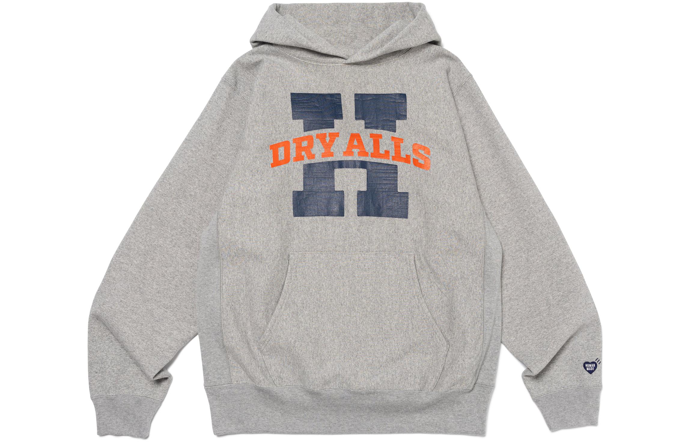 HUMAN MADE SS24 Dry All Retro Cracked Logo Print Hoodie Unisex. HM27CS031