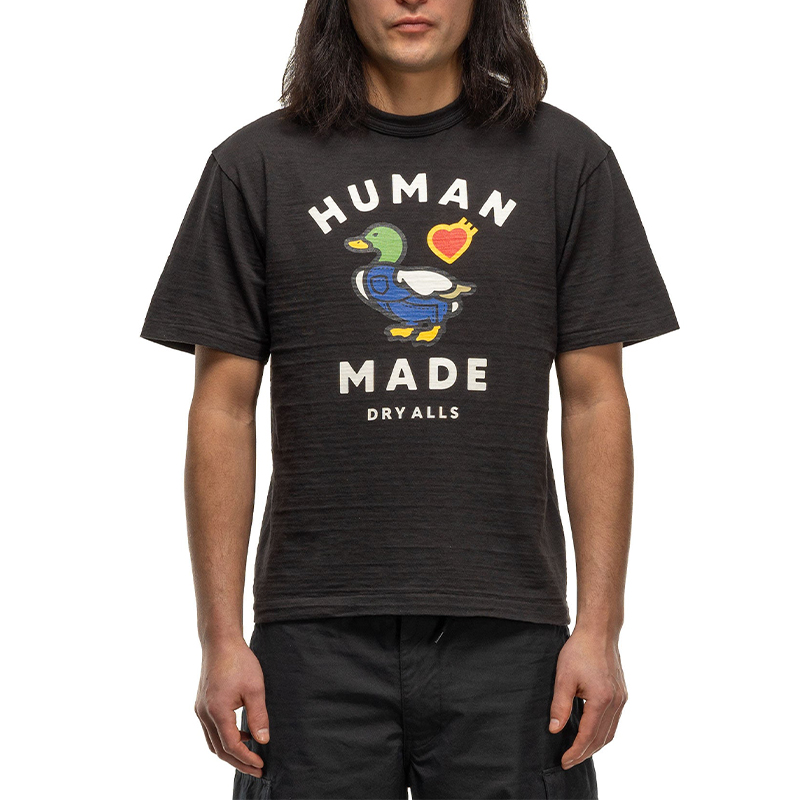Shop HUMAN MADE SS24鸭子系列动物印花男女同款短袖T恤 HM27TE005