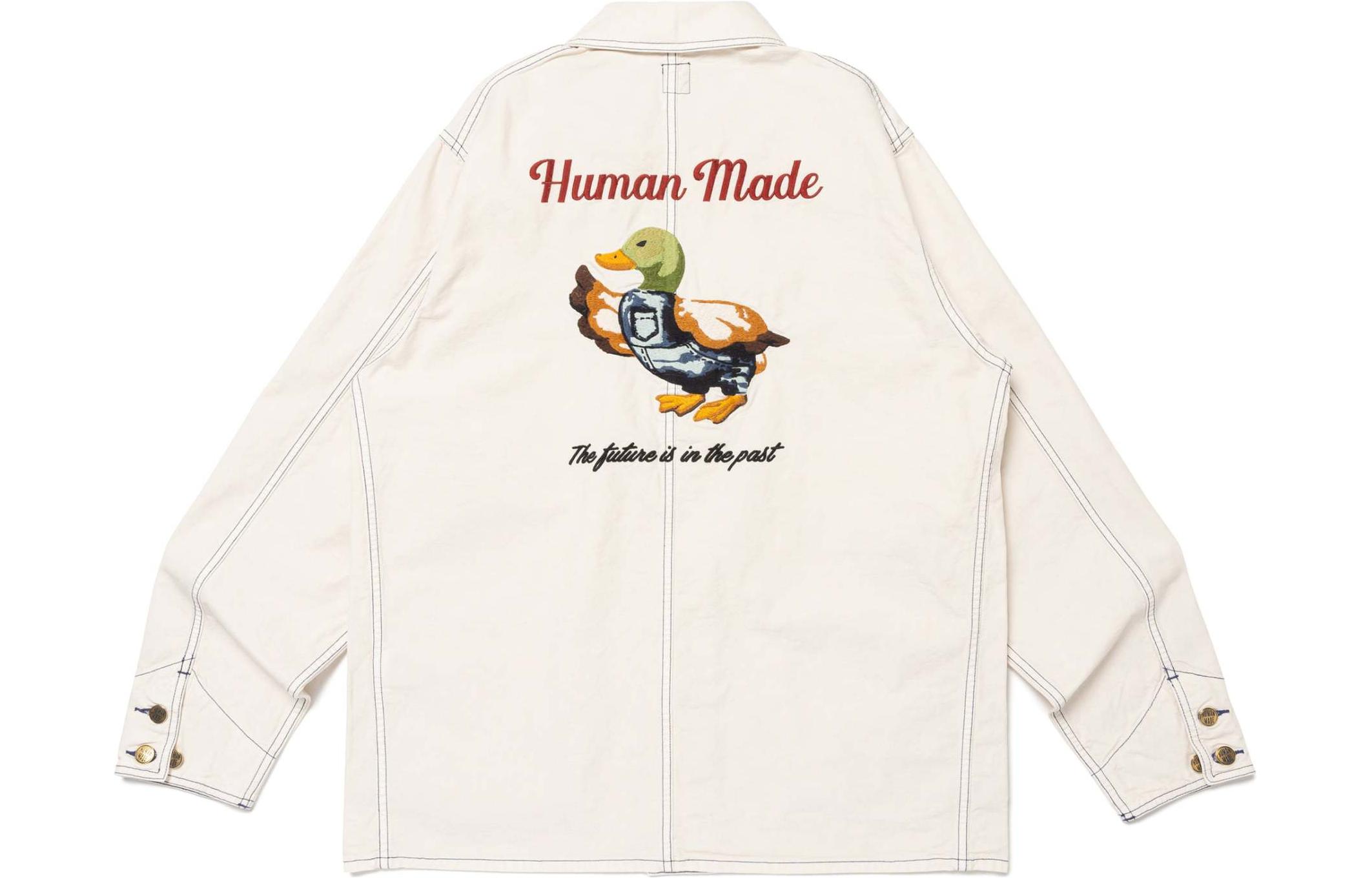 Shop Chaqueta Unisex HUMAN MADE SS24 Serie Pato Manga Larga con Bolsillo de Pato HM27JK013