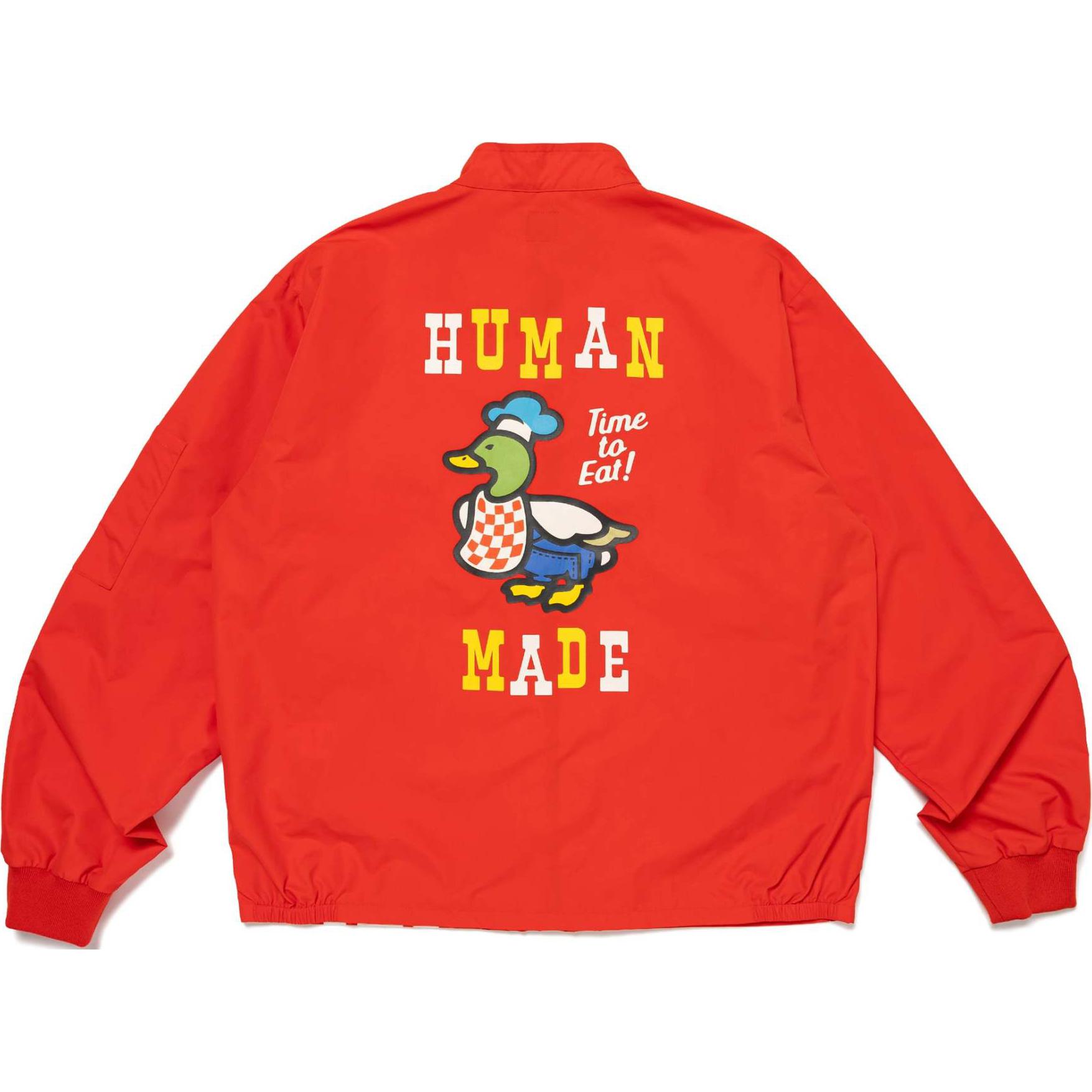 Human Made SS24 Embroidered Nylon Zip Jacket Unisex Red HM27JK024