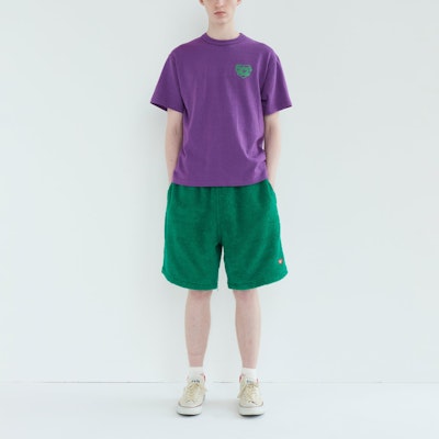 HUMAN MADE SS24 毛绒心形刺绣抽绳松紧腰短裤 男女款 HM27PT023 Sizing HUMAN MADE SS24 毛绒心形刺绣抽绳松紧腰短裤 男女款 HM27PT023