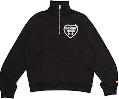 HUMAN MADE SS24 Half-Zip Heart Logo High-Neck Sweatshirt Unisex. HM27CS021 HUMAN MADE SS24 Half-Zip Heart Logo High-Neck Sweatshirt Unisex. HM27CS021