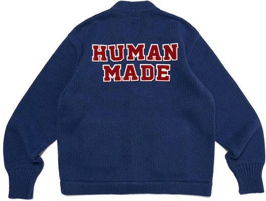 HUMAN MADE SS24 Cardigan Rajutan Unisex dengan Patch Huruf dan Tombol Heart. HM27CS036 Lookbook HUMAN MADE SS24 Cardigan Rajutan Unisex dengan Patch Huruf dan Tombol Heart. HM27CS036