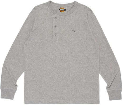 HUMAN MADE SS24 Kaos Lengan Panjang Henley Unisex dengan Tombol Hati. XX27CS003 Shop HUMAN MADE SS24 Kaos Lengan Panjang Henley Unisex dengan Tombol Hati. XX27CS003