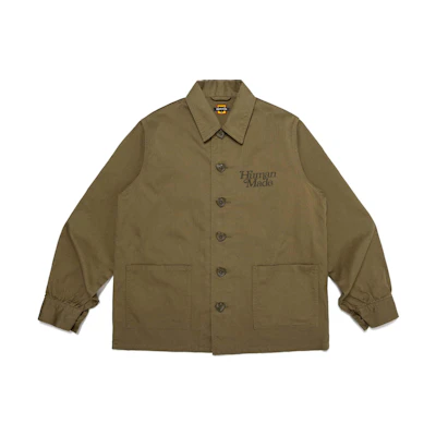 Human Made SS24 Heart Button Print Jacket Unisex Olive Green XX27JK011