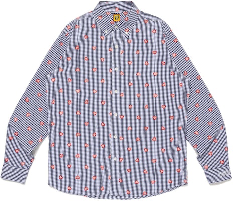 휴먼메이드 SS24 하트 자수 오버사이즈 긴팔 셔츠 유니섹스 HM27SH008 Order 휴먼메이드 SS24 하트 자수 오버사이즈 긴팔 셔츠 유니섹스 HM27SH008