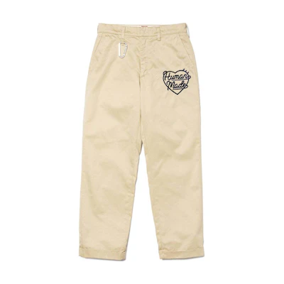 HUMAN MADE SS24 Heart Embroidered Straight-Leg Pants Unisex Casual Style. HM27PT006