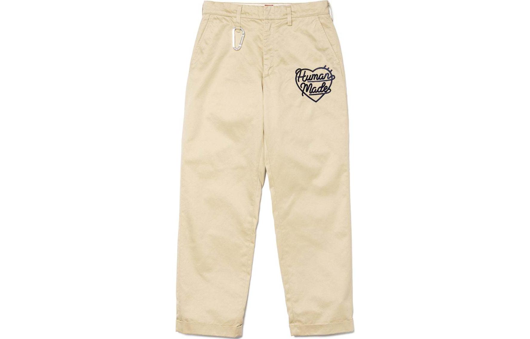 Order HUMAN MADE SS24 Heart Embroidered Straight-Leg Pants Unisex Casual Style. HM27PT006