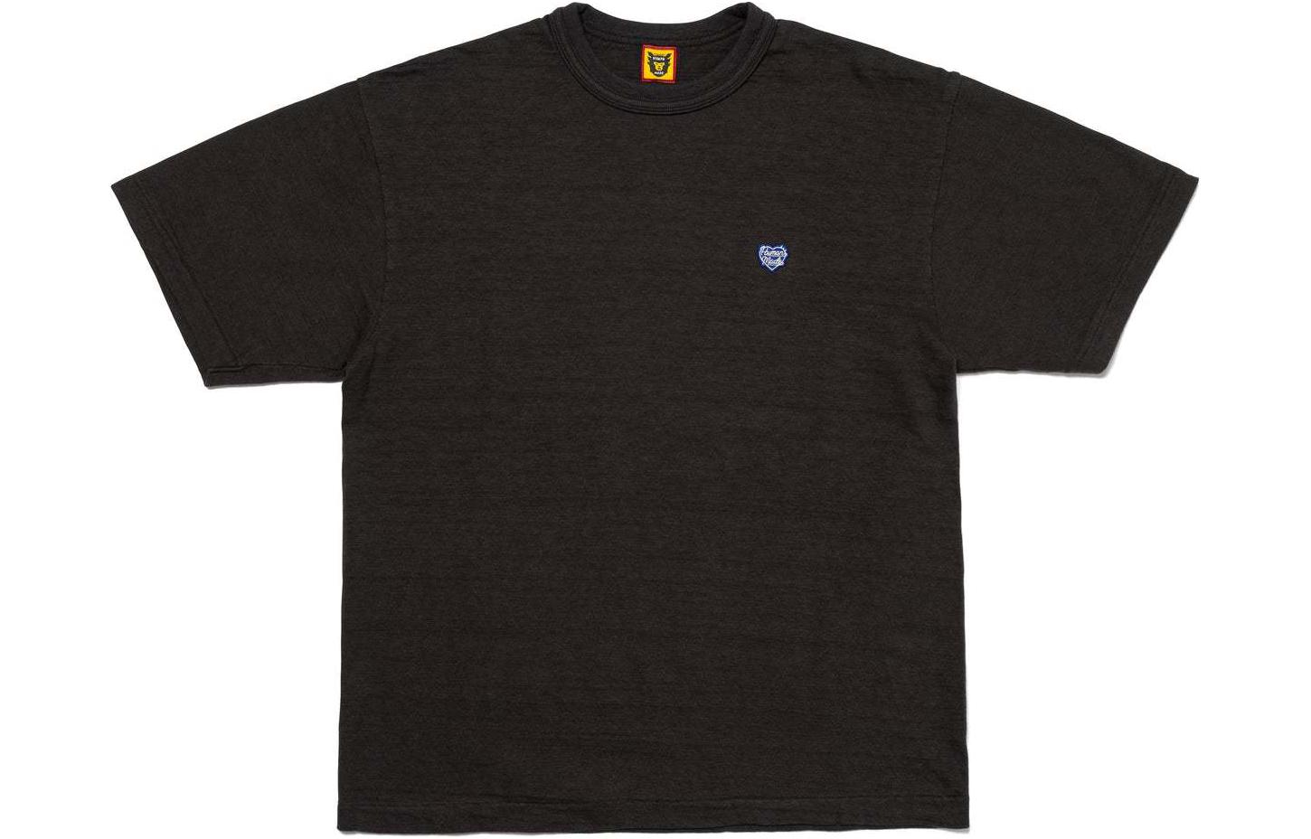 Purchase 휴먼메이드 SS24 하트 자수 백 프린트 유니섹스 크루넥 티셔츠. HM27CS002