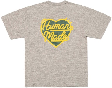 휴먼메이드 SS24 하트 자수 백 프린트 유니섹스 크루넥 티셔츠. HM27CS002 Details for 휴먼메이드 SS24 하트 자수 백 프린트 유니섹스 크루넥 티셔츠. HM27CS002