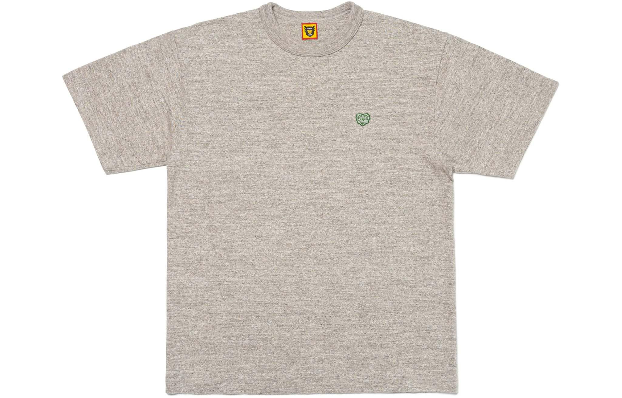 Sizing 휴먼메이드 SS24 하트 자수 백 프린트 유니섹스 크루넥 티셔츠. HM27CS002